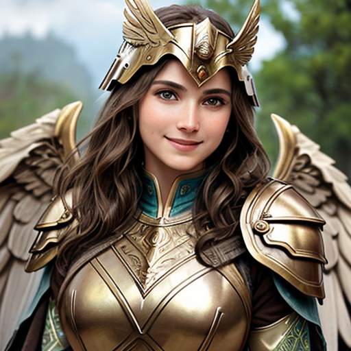 Ремия - Правительница Вальхалы, Верховная Валькирия в боевой трансформе. В галерее все иллюстрации созданы нейросетью для онлайн генерации картинок Dezgo.com.