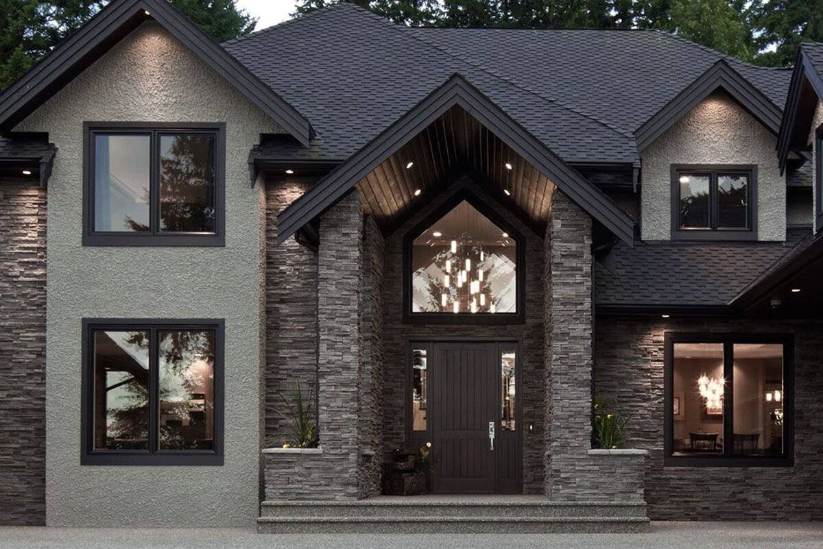 А тут декоративная штукатурка и искусственный камень