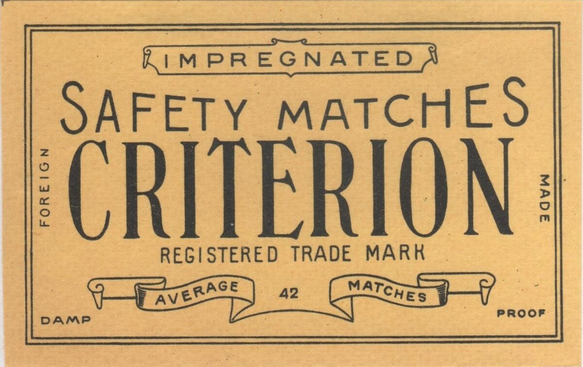 Спички "CRITERION".