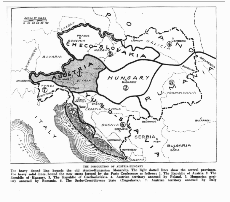 Карта распада Австро-Венгрии