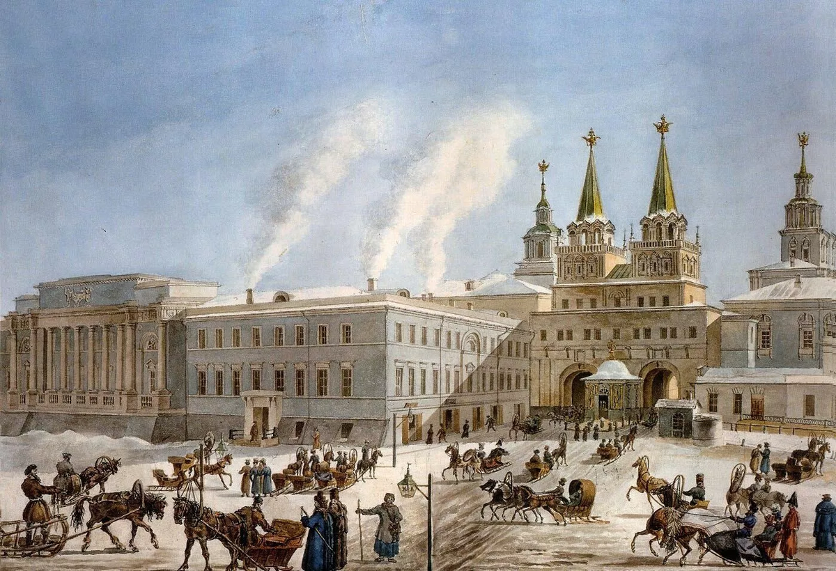 Форум история москвы. Воскресенские ворота Москва гравюра 1812. Ф.Алексеев Соборная площадь Московского Кремля. Огюст Кадоль. Огюст Кадоль Москва.