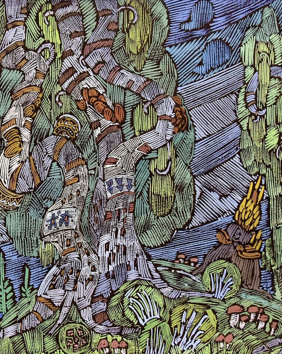 ВАСИЛИЙ ИГНАТОВ. ПРИМЕТЫ КЛАДА РАЗБОЙНИКОВ. ТРИ БЕРЕЗЫ (ФРАГМЕНТ). 1978. МУЗЕЙНО-ВЫСТАВОЧНЫЙ ЦЕНТР «ВОРТАС», УСИНСК, РЕСПУБЛИКА КОМИ