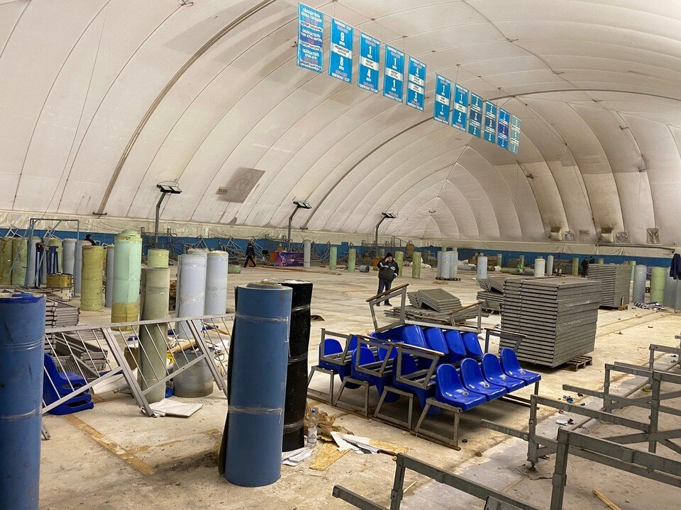    Идет реконструкция и в гандбольном манеже. Фото: ГУ "Динамо".