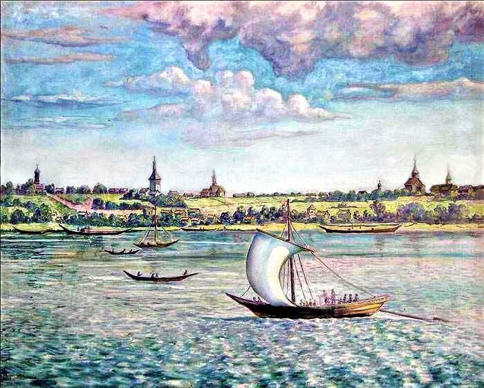 Елатьма в 17 веке. Картина А.А. Александровского со старинной гравюры