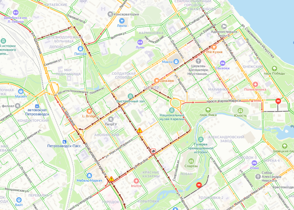    Движение на дорогах Петрозаводска встало из-за километровых пробок pxhere.com