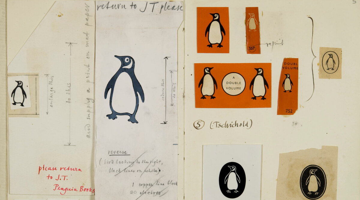 Обновлённый пингвиний логотип руки известного швейцарского дизайнера Яна Чихольда