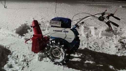 Уборка мокрого и тяжёлого снега мотоблоком. | Жизнь на даче | Дзен