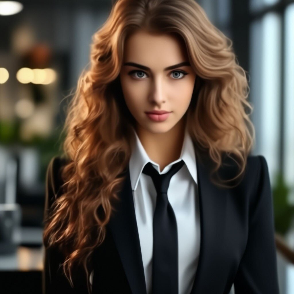 Лиза на рабочем месте в банке