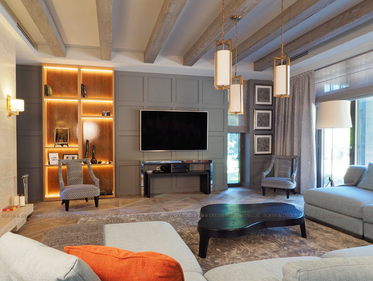 Реализованный интерьер студии дизайна m_ars Architects. Мягкая мебель Sofas & Decor.
