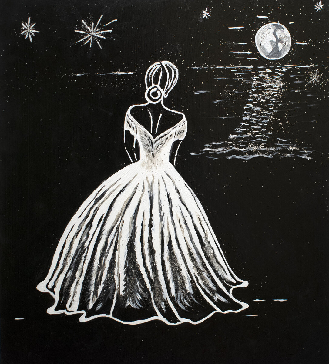 Картина «Лунная соната». 18.12.23. Автор: Виктория Михалина. Фотография автора статьи. 