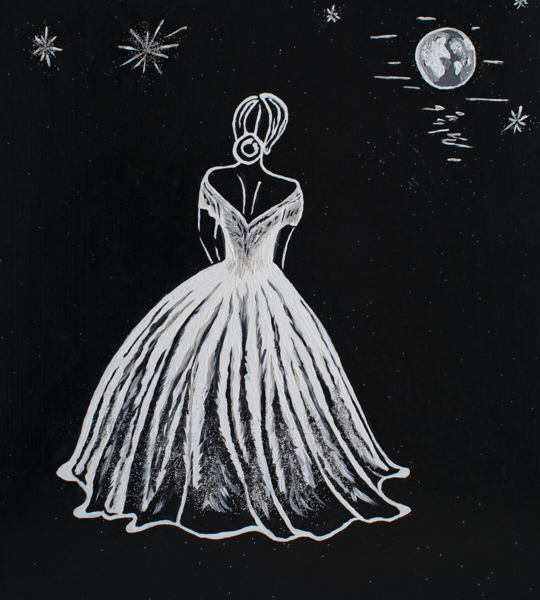 Картина «Лунная соната». 18.12.23. Автор: Виктория Михалина. Фотография автора статьи. 