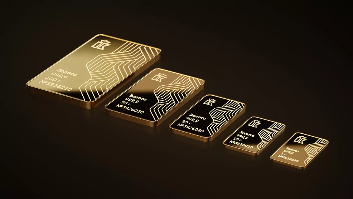 А вот и золотые слитки разной массы, которые также можно приобрести! 