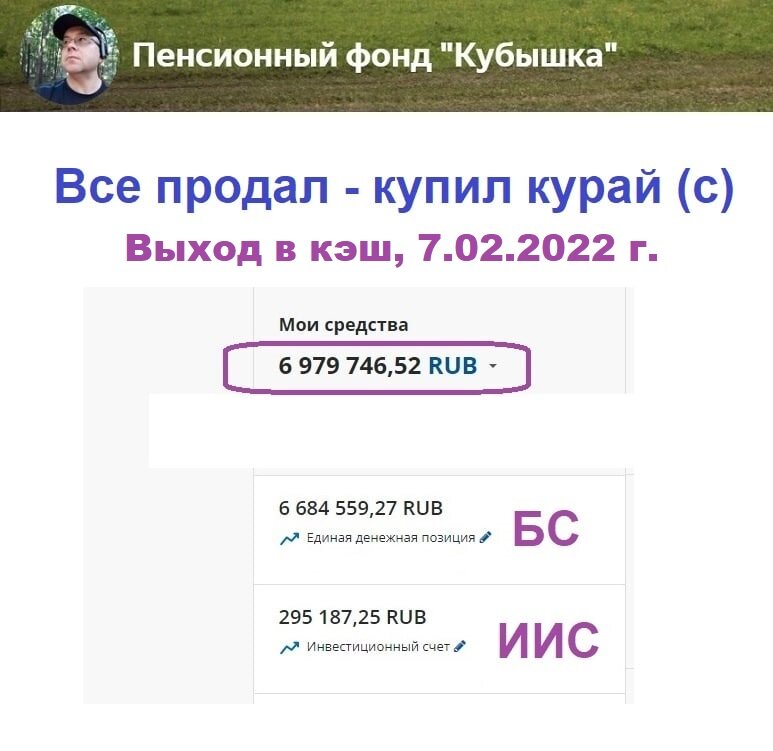 ПФ Кубышка, продажа в февраля 2022 года все, что копил с июня 2006 года