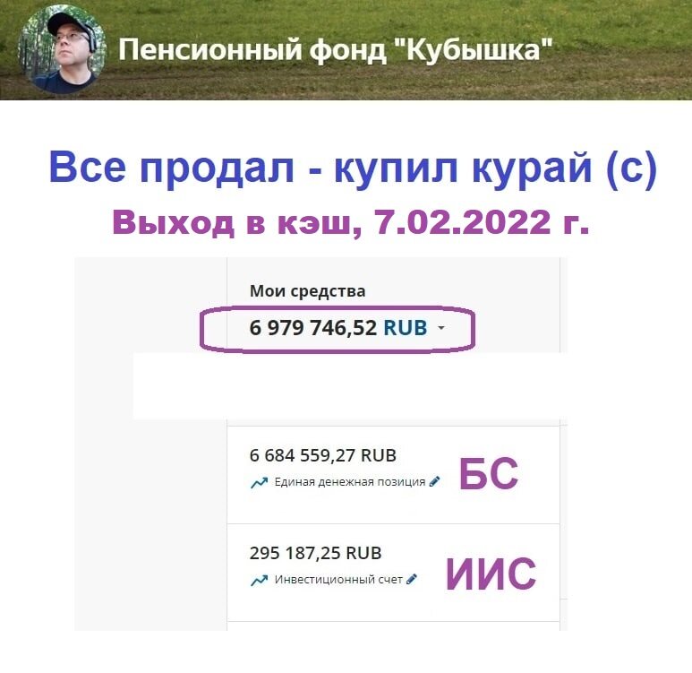 ПФ Кубышка, продажа в февраля 2022 года все, что копил с июня 2006 года