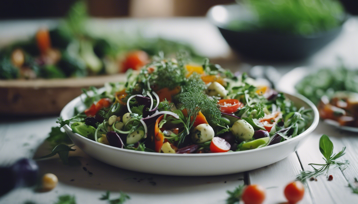 Салат с овощами и зеленью