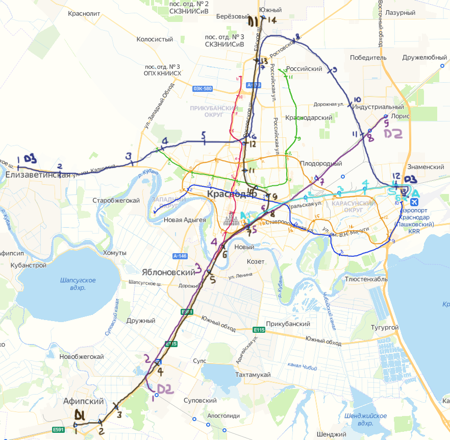 Метро краснодара схема