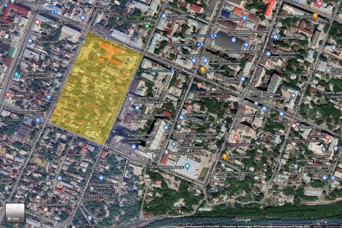 Квартал №26 на карте современной Самары 