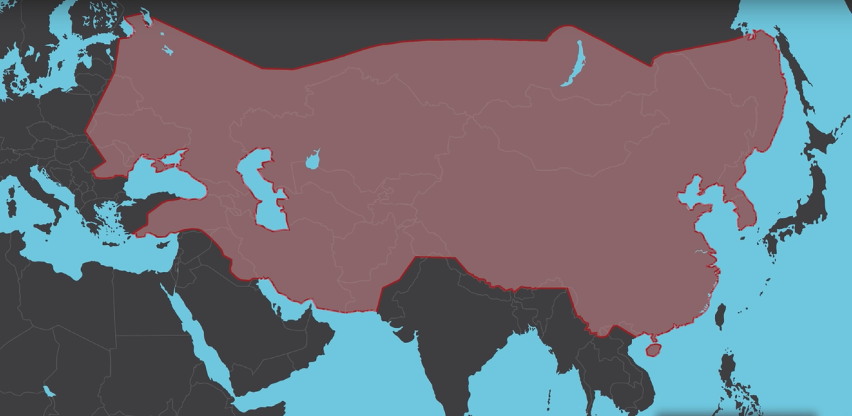 Монгольская Империя 1223. "Монгольская" Империя – 1222 год. Карта империи Чингисхана на современной карте. Монгольская Империя в 1526.