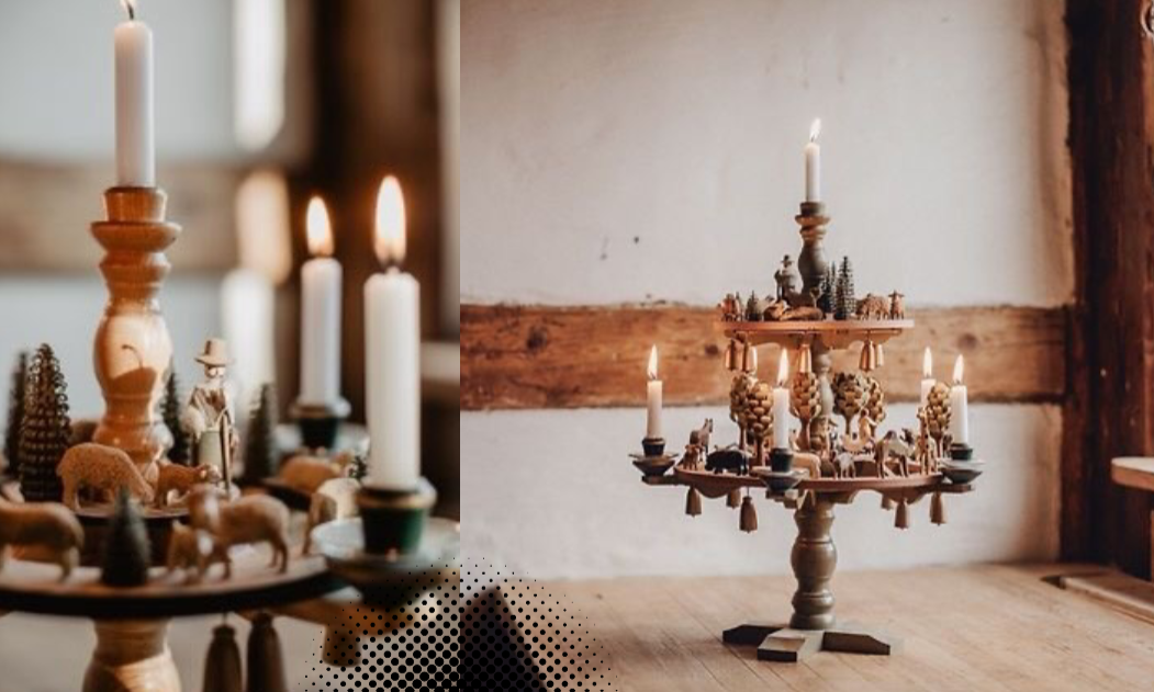 Рождественская пирамида. Weihnachtspyramide. Коллаж автора. Немецкий язык онлайн