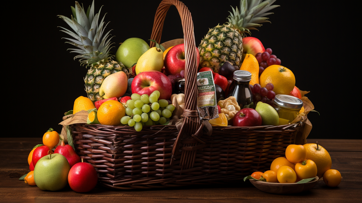    Эксперт рассказала, как собрать подарочную корзину с продуктами© News-hub NR / Сгенерировано нейросетью Midjourney