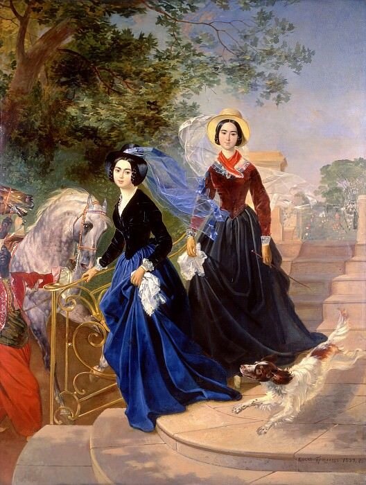 К.П. Брюллов, портрет сестер А.А. и О.А. Шишмаревых, 1839