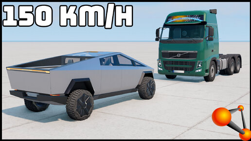 ТЕСЛА КИБЕРТРАК Против ВОЛЬВО! Кто КРЕПЧЕ? - BeamNg Drive