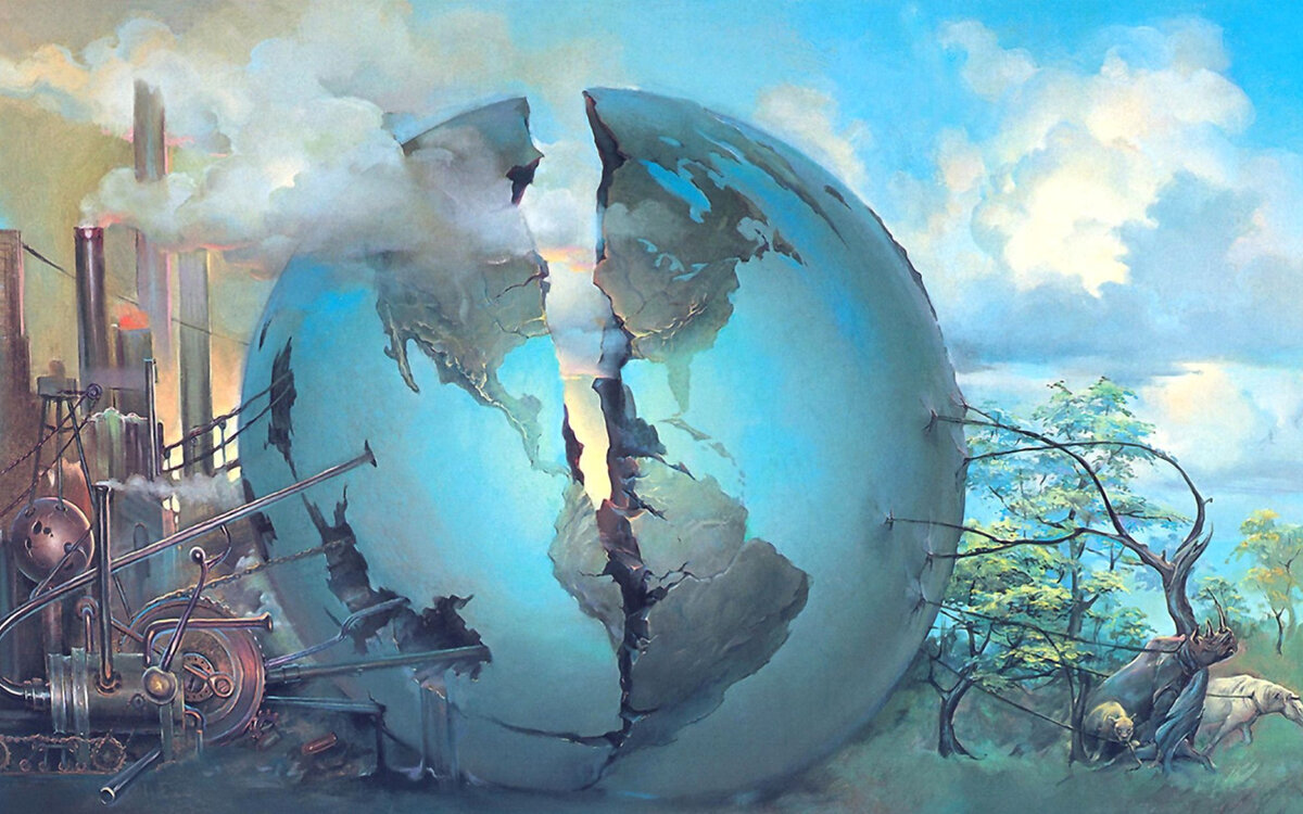 «Split World». Холст, масло. John Pitre. 1974 г.