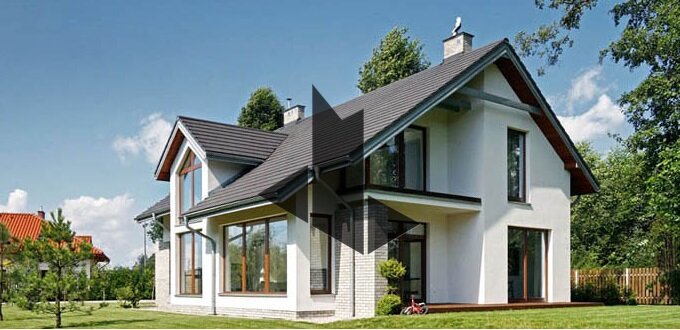 Реализованный проект загородного дома в 2023 году. Коттеджный поселок "Ламбери".