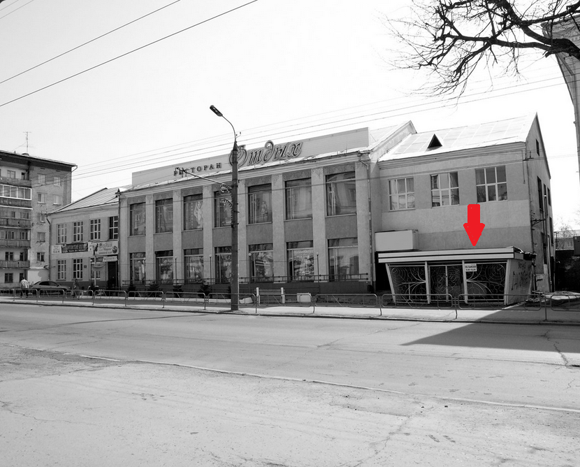 80-е.  Пельменная «Ветерок» обозначена мной красный стрелкой. Фото из интернета.