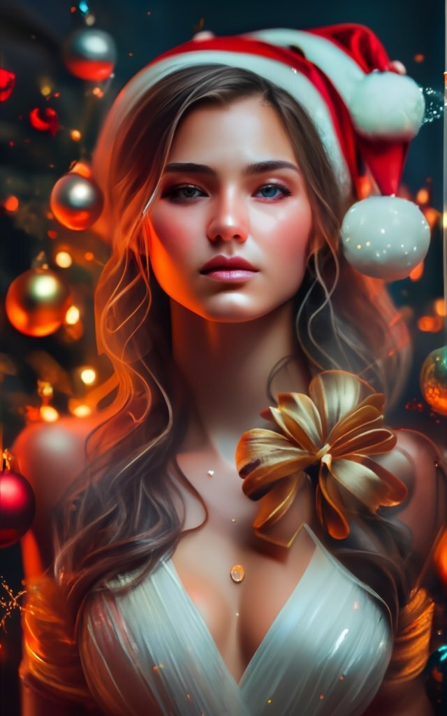 красивая девушка на новогоднем корпоративе