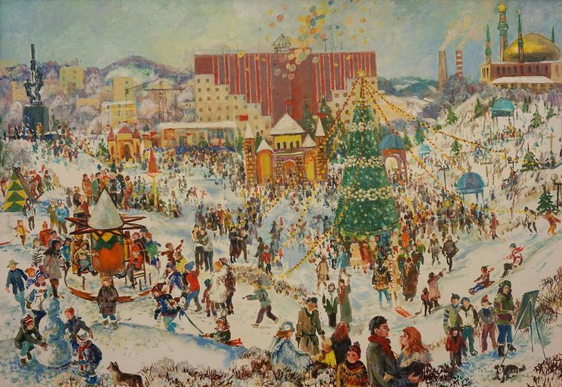 ВЕРА БУШУРОВА. АЛЬМЕТЬЕВСК ПРАЗДНИЧНЫЙ. 2013. АЛЬМЕТЬЕВСКАЯ КАРТИННАЯ ГАЛЕРЕЯ, АЛЬМЕТЬЕВСК, РЕСПУБЛИКА ТАТАРСТАН