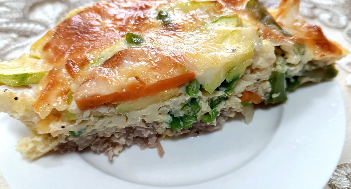 Запеканка из овощей и фарша. Фото автора