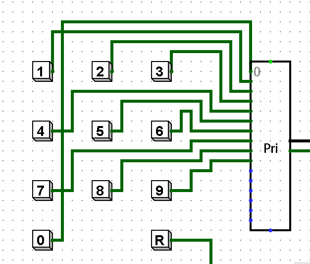 Рисунок 2 - подключение шифратора к клавиатуре