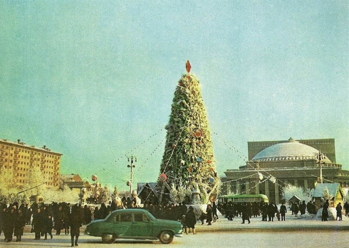 Фото pastvu.com. Новогодний базар 1964, Новосибирск