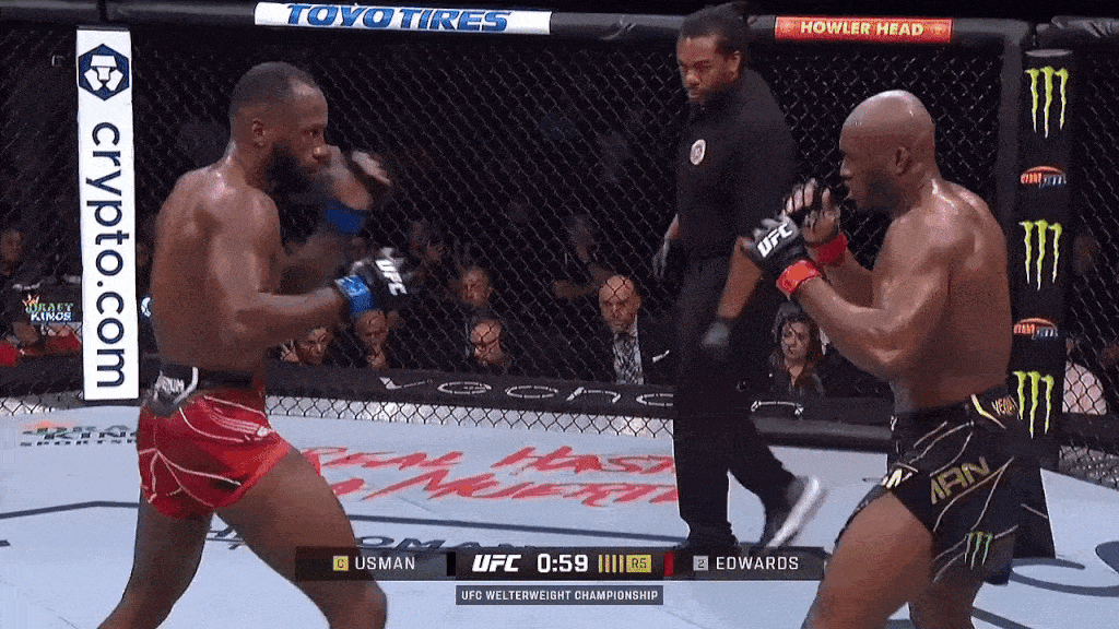 Камару Усман отлетает в нокаут от Эдвардса
