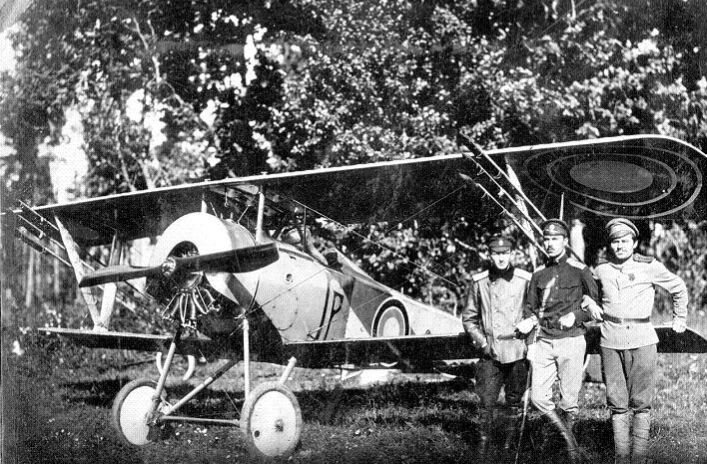 Русский истребитель «Nieuport N.21» с ракетами «Le Priеur». Юго-Западный фронт. Лето 1917 г. 