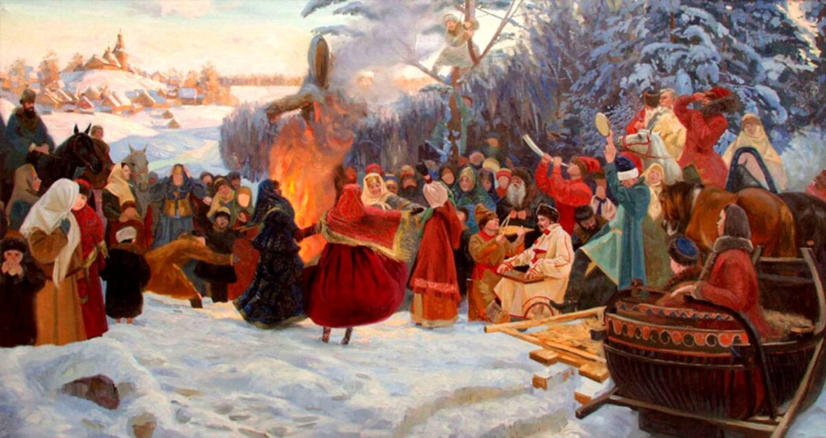 Сожжение чучела на Масленицу
