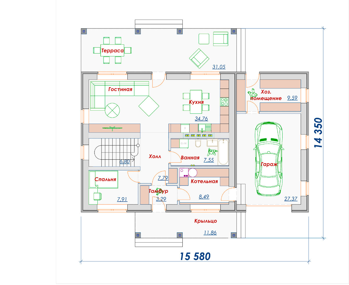 Планировка первого этажа