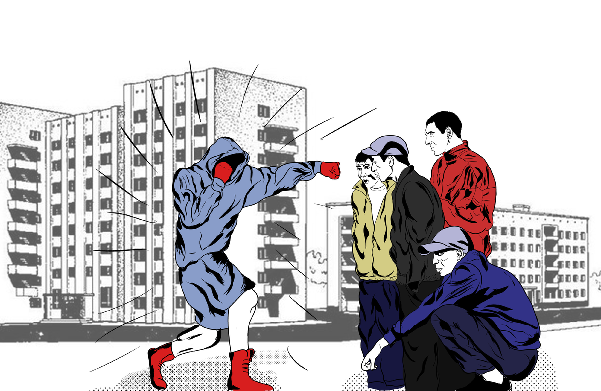 показал боксеру как нужно драться на улице. показал боксеру как нужно драться на улице. показал боксеру как нужно драться на улице. мужики дерутся на улице. сильный vs слабый.