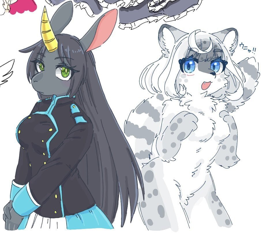 Коллабный юч - авторы на одном рисунке изобразили персонажей друг друга