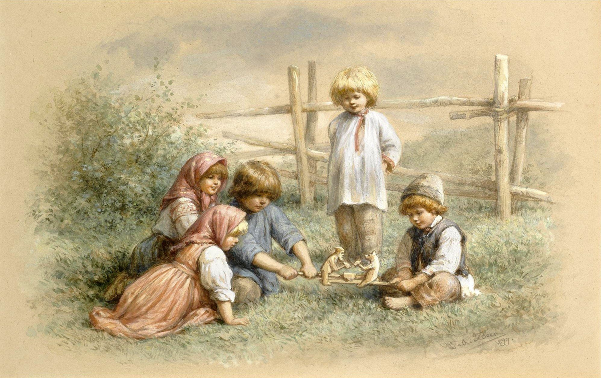 Художник Wilhelm Amandus Beer. Художник Wilhelm Amandus Beer (1837-1907). Крестьянские дети иллюстрации.