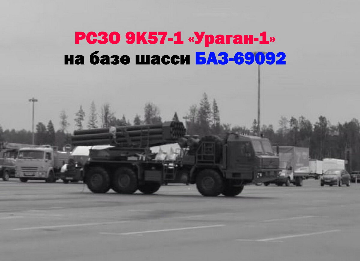 Российские войска начали получать РСЗО 9К57-1 «Ураган-1» на базе трехосных  колесных шасси БАЗ-69092 | 56-я Параллель | Дзен