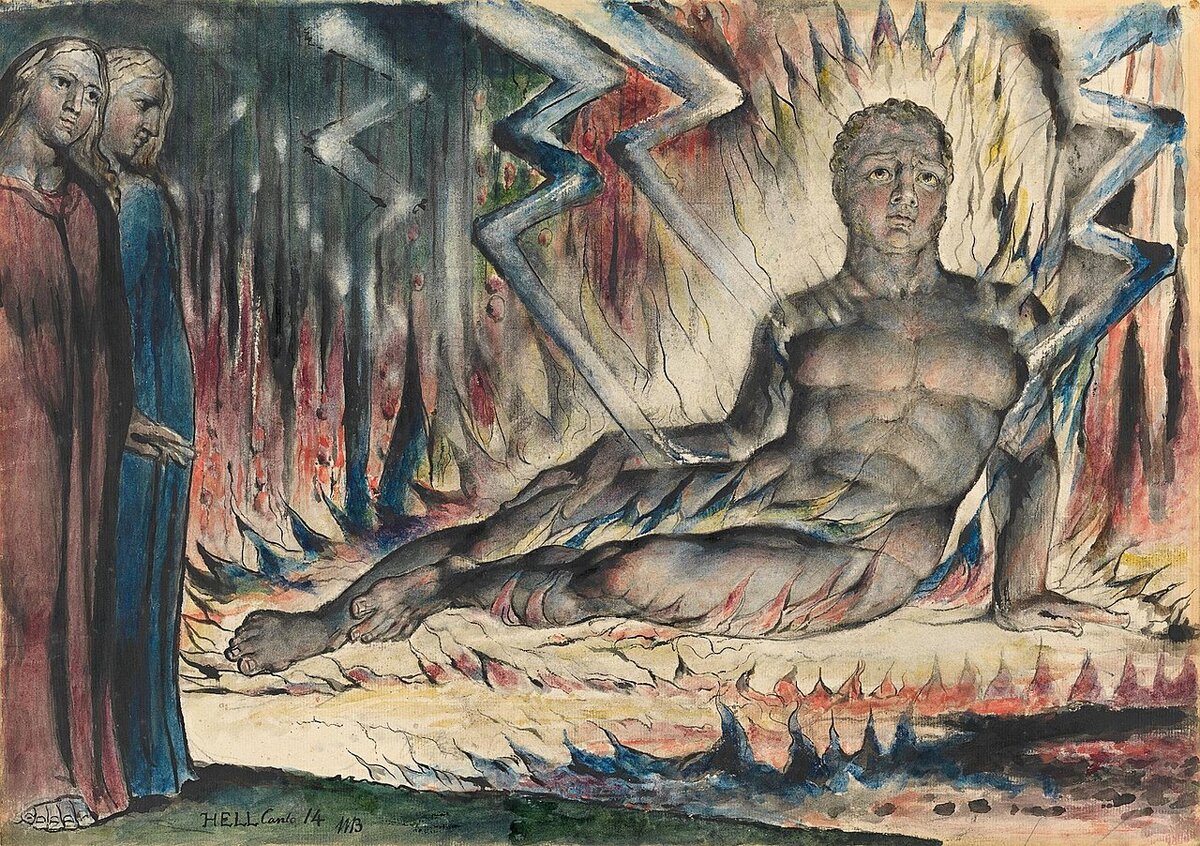 Уильям Блейк «Богохульствующий Капаней». Источник: https://ru.wikipedia.org/