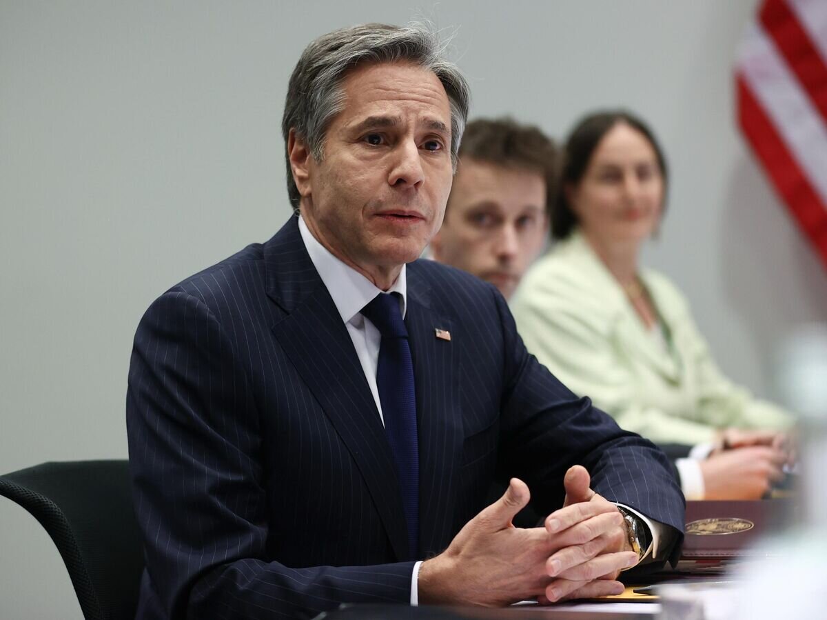    Государственный секретарь США Энтони Блинкен во время встречи с министром иностранных дел РФ Сергеем Лавровым © РИА Новости / Пресс-служба МИД РФ