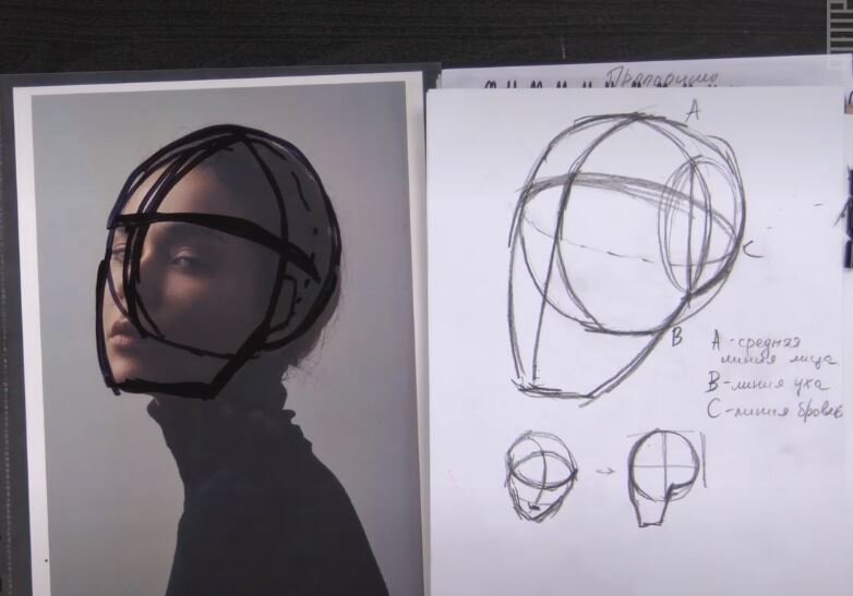 В уроках и курсах стараемся не просто срисовывать, а объяснить и показать, как строится объем. Листайте галерею. 