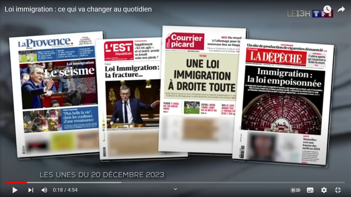 Скриншот из передачи с канала TF1 в YouTube.