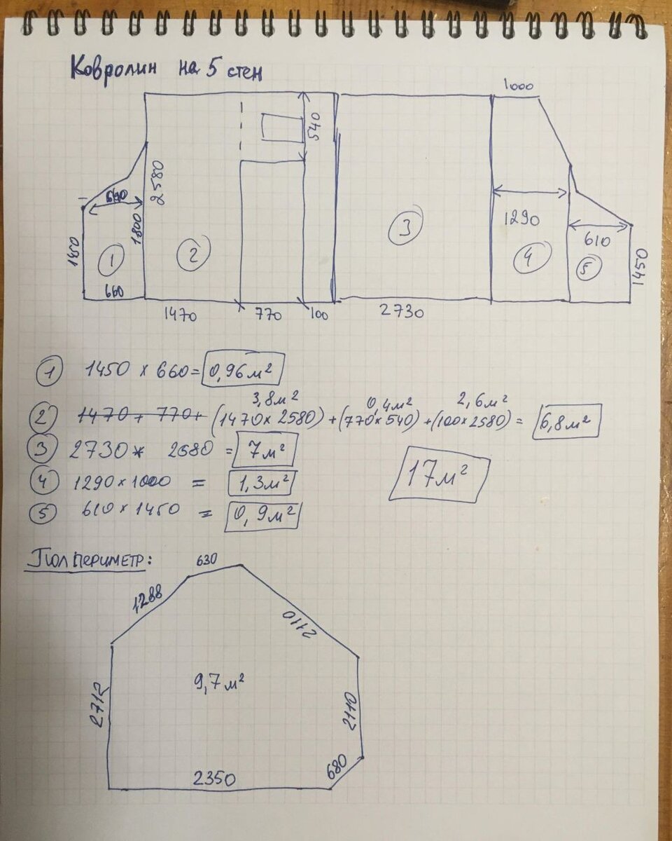 Расчет объема комнаты