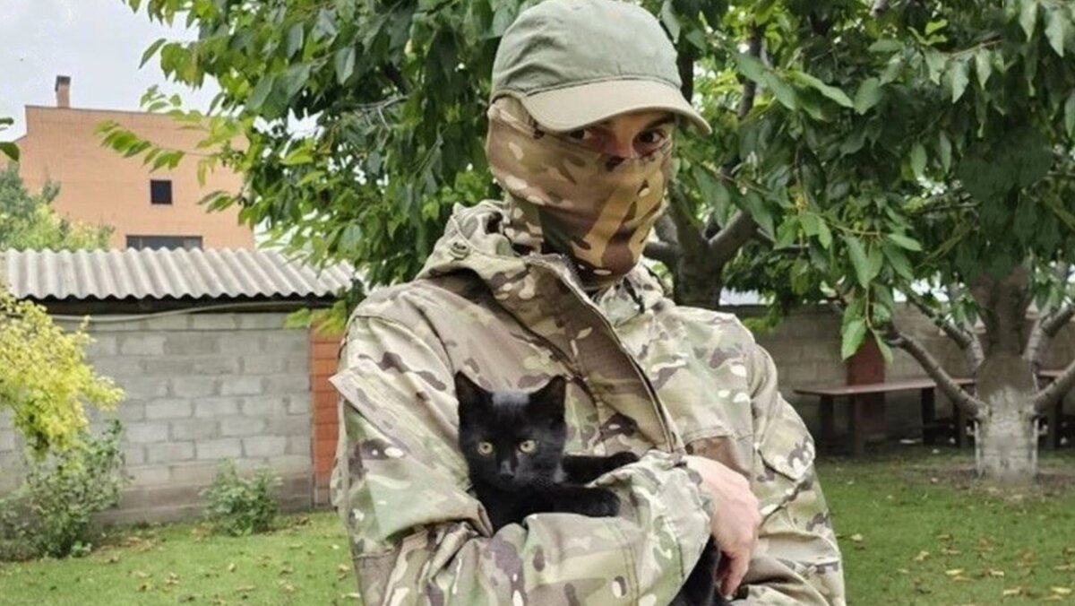 Алексей из Луганска и его боевой кот. 