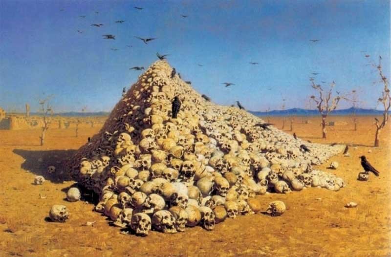 Картина "Апофеоз войны". Художник Василий Васильевич Верещагин. Третьяковская галерея. 
