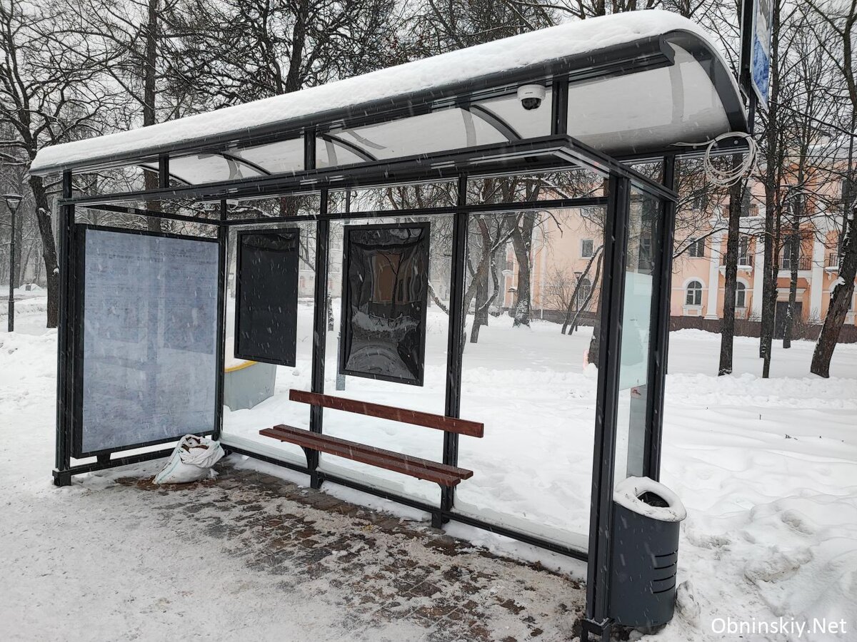 Умная остановка возле сквера им. С.А. Кудрявцевой в Обнинске